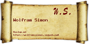 Wolfram Simon névjegykártya